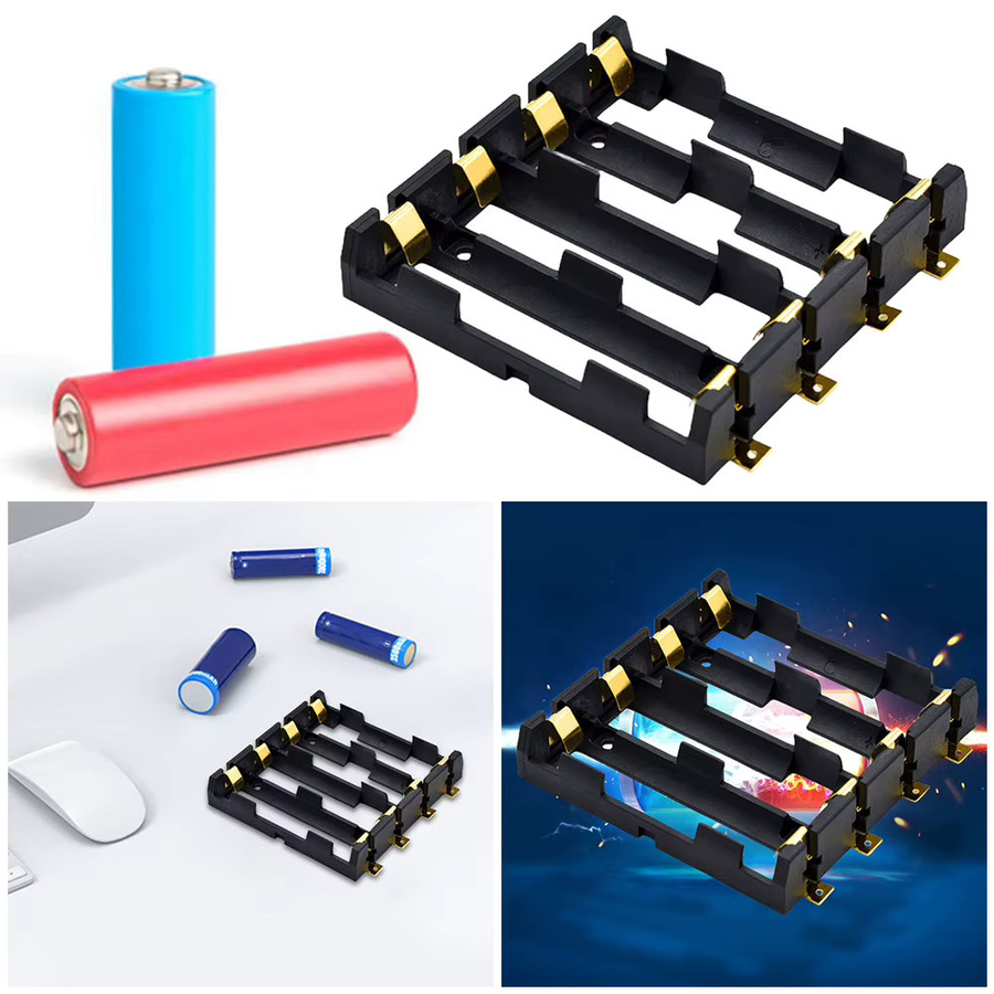 ALLOET 18650 SMT Batteriehalter mit Bronze-Pins in Schwarz für 3,7V wiederaufladbare Batterien - Bild 4