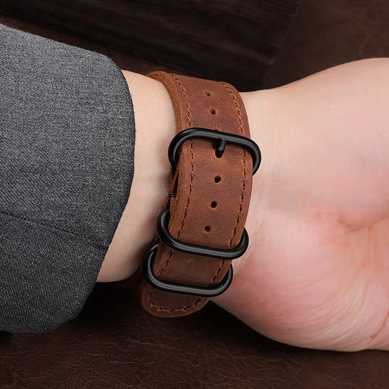 Uhrenarmband Leder, Crazy Horse, Retro, Unisex - Bild 4