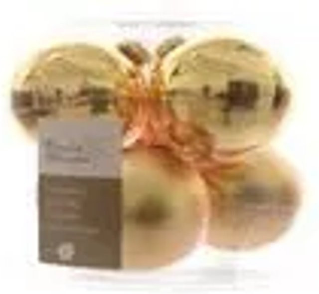 Kaemingk Weihnachtsbaumkugeln aus Glas in Gold Matt und Glanz, 6 Stück, Durchmesser: 8 cm - Bild 1