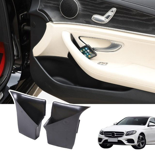Suetlcoity Türarmlehnen-Organizer für Mercedes Benz E-Klasse W213 (2016-2021) LHD mit Telefonhalter und Ablagefach, Schwarz - Bild 1
