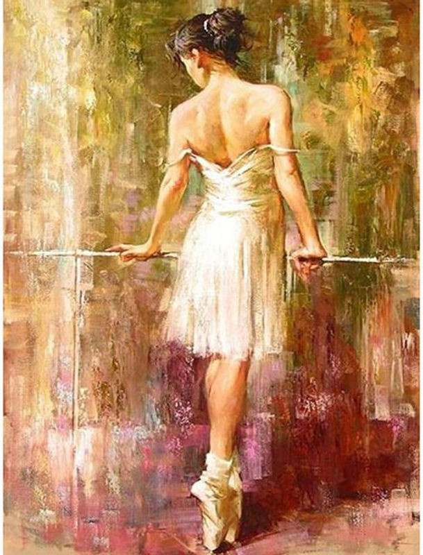 FIYO Diamond Painting DIY 5D Diamant Malerei Ballett Mädchen Motiv in Mehrfarbig, Querformat, B: 30 cm x H: 20 cm - Bild 1
