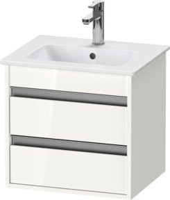Duravit Waschtischunterschrank Ketho Compact in Weiss Hochglanz mit 2 Schubladen, wandhängend, B: 50 cm, T: 41,2 cm, H: 48 cm - Bild 1
