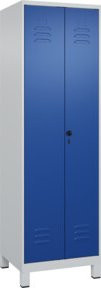 C+P PSA Doppel-Spind Classic PLUS mit 2 Abteilen und Sicherheits-Drehriegel, Farbe Grau/Blau, B/T/H: 60 x 50 x 195 cm - Bild 1