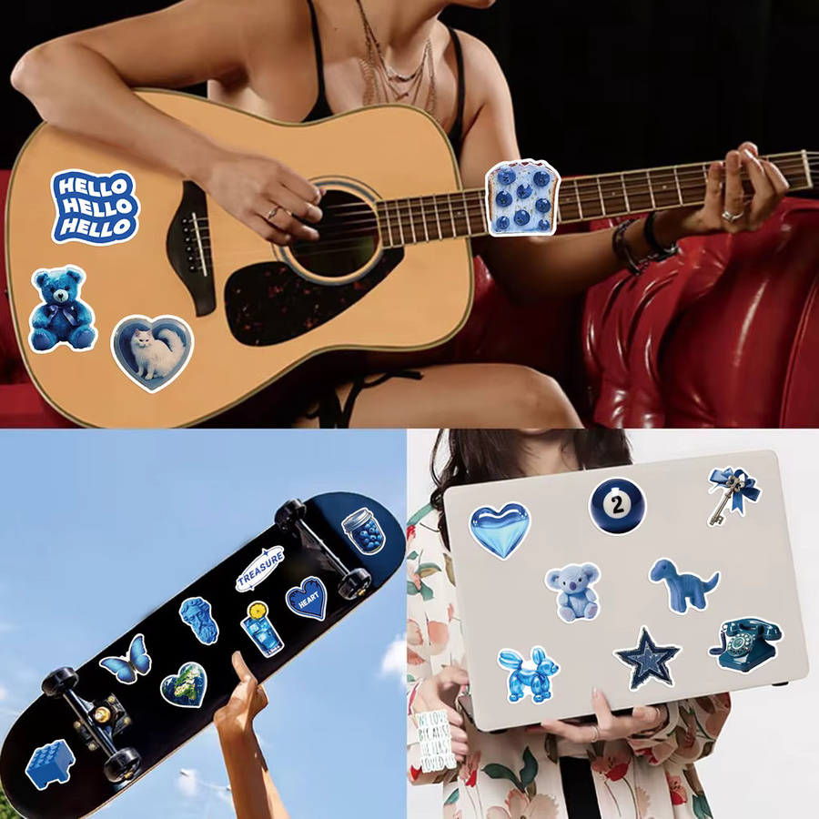 50 Stück Wasserdichte Graffiti Aufkleber im INS Stil in Dunkelblau von BulingBulingStickers Shop - Bild 4