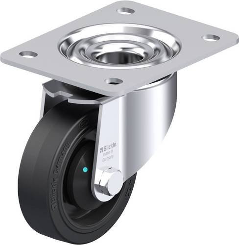 Blickle Stahlblech-Lenkrolle LK-POEV 100KAD-3 in Schwarz und Grau mit 100 mm Rad-Durchmesser und einer Tragfähigkeit von 200 kg - Bild 1