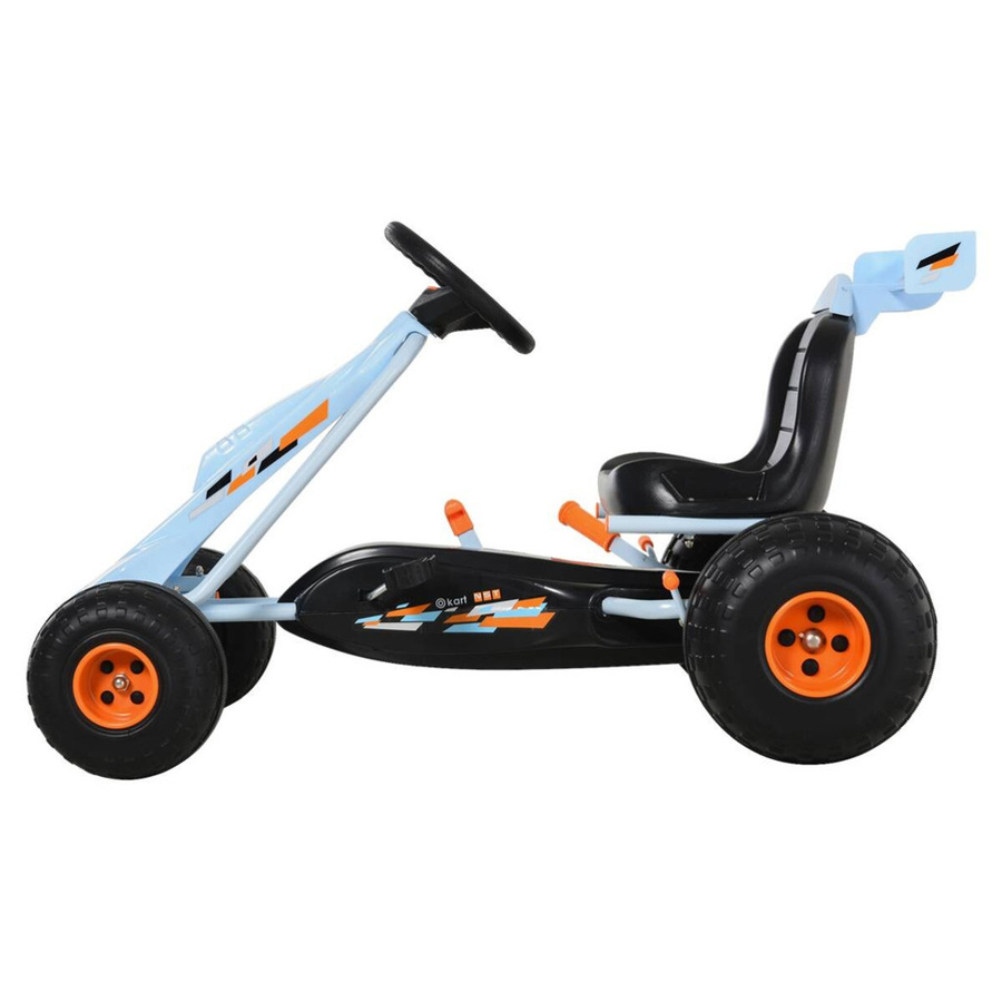 HOMCOM Go Kart Kinderfahrzeug Tretauto mit Pedal Hellblau ab 3 Jahre - Bild 2