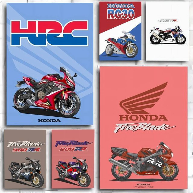 Kayou Honda Racing HRC Poster Kunstdruck im Anime-Stil, Mehrfarbig, B: 15,0 cm, H: 15,0 cm - Bild 1