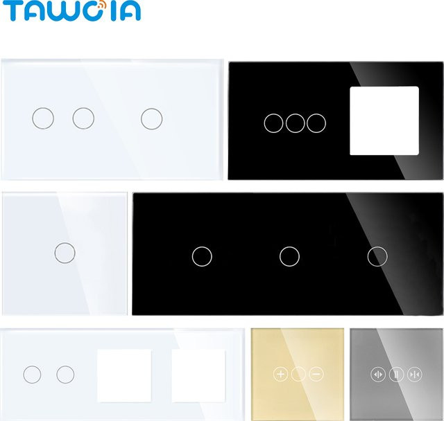 TAWO Kristall Glas Panel für Wand-Touch-Schalter und Dimmer, Weiß, B/H: 86 x 157 x 228 mm - Bild 1