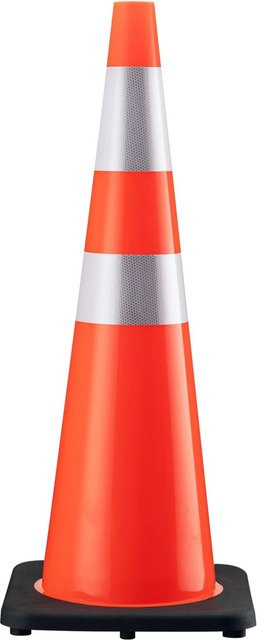 Wiltec Verkehrskegel aus Gummi in Orange-Schwarz, Höhe: 90 cm - Bild 1