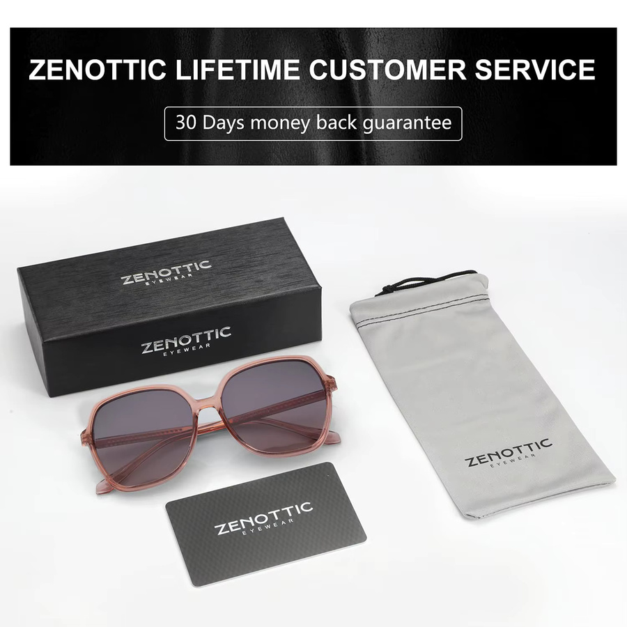 ZENOTTIC Sonnenbrille Schmetterling, Vollrand, Braun, Kunststoff, Damen - Bild 4
