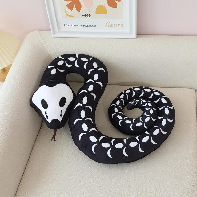 Yiran toy Totenkopf-Schlangen-Stofftier, Schlange, 60cm, Schwarz - Bild 1