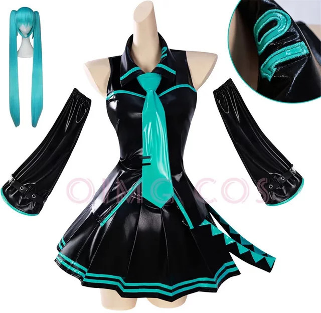 Mikuu Cosplay Dienstmädchen-Uniform Kostüme, Rollenspiel, Schwarz, Unisex - Bild 1