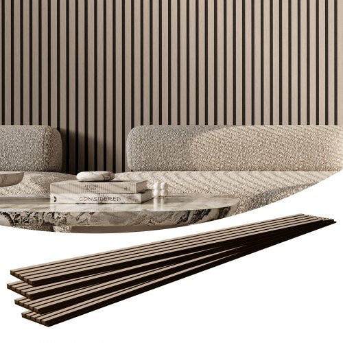 VEVOR Akustikpaneele 4er-Set aus MDF in Silberholz zur Geräuschreduzierung, H x B x T: 2400 x 200 x 21 mm - Bild 1
