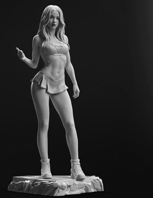 HEROCROSS Supergirl DC, Action Figur, Weiß, Unmontiert, Unbemalt - Bild 1