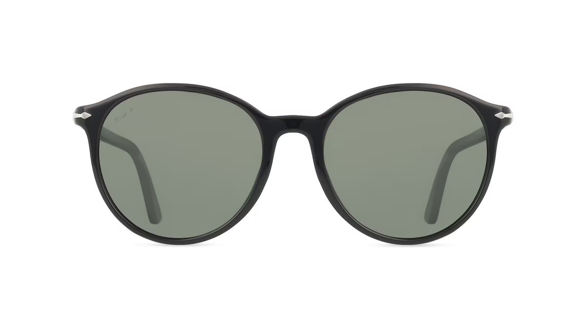 Persol 0PO3350S Sonnenbrille Vollrand, Panto, Acetat, Unisex, schwarz, green - Bild 1