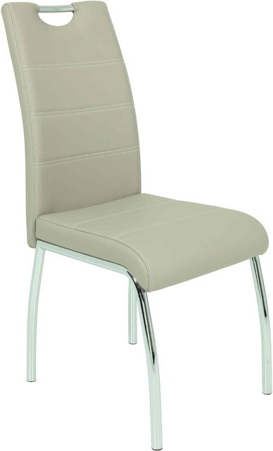 4er Set Polsterstühle Susi Freischwinger von Hela in Cappuccino Beige aus Kunstleder B/H/T: 44 x 98 x 61 cm - Bild 1