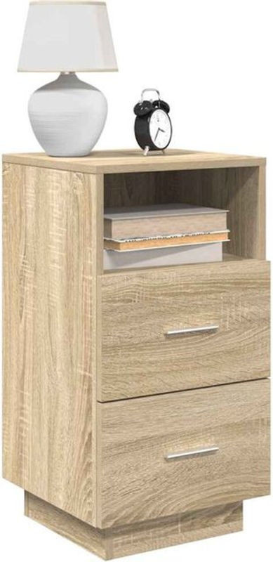 Vidaxl Set aus 2 Nachttischen mit 2 Schubladen in Sonoma-Eiche, Modern, B/T/H: 36 x 36 x 68 cm - Bild 1