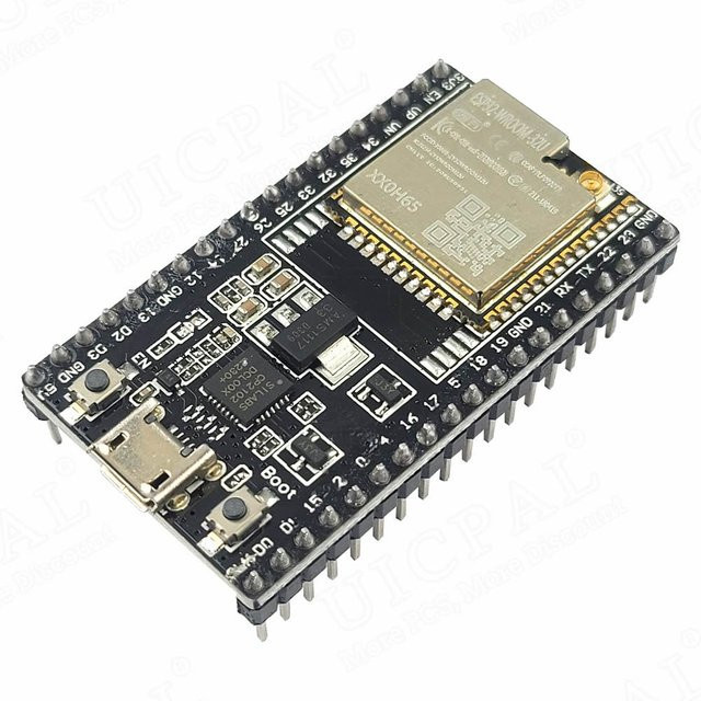 ESP32-DevKitC Entwicklungsboard mit USB Micro Type-C Anschluss, 38PIN und 2,4G Erweiterungsantennenanschluss, WLAN-Modul mit CP2102, Schwarz - Bild 1