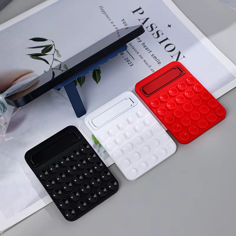 WSSHE Silikon-Saugnapf-Handyhalter in Schwarz als stark klebender Desktop-Ständer und Wandhalterung für iPhone 14, 15, 16 und Samsung - Bild 2