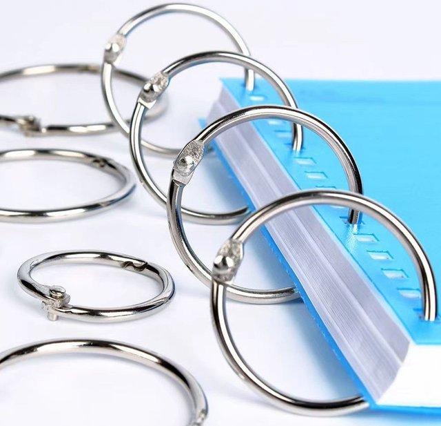 12er Set Metall Ringbuch Ringe in Silber für DIY Fotoalben und Bürobedarf, Durchmesser: 20-39 mm - Bild 1