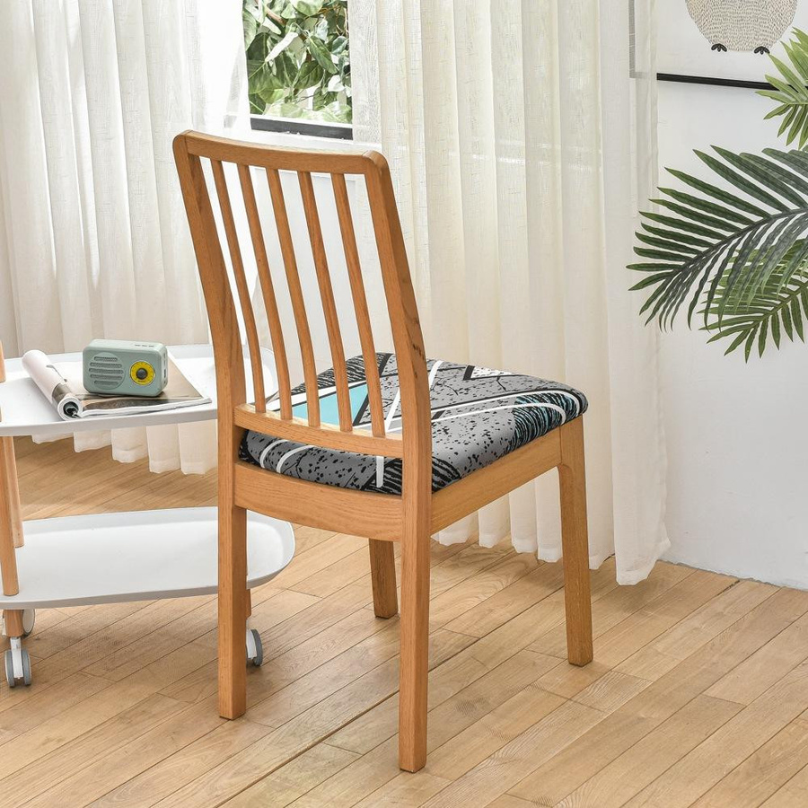 Waschbarer Sitzkissenbezug mit Grafik-Aufdruck für Esszimmerstühle, elastischer Spandex-Stuhlbezug in Multicolour - Bild 2