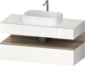 Duravit Waschtischunterschrank Qatego in Weiß Hochglanz mit 1 Schublade, B/T/H: 120 x 55 x 60 cm - Bild 1
