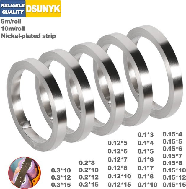 DSUNYK Nickelblech Platte aus vernickeltem Stahl für 18650 Li-Ion Batterien, Farbe: Silber - Bild 1