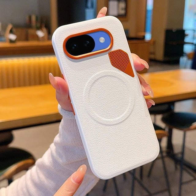 Magnetische PU-Lederhülle für Google Pixel 10A mit Wärmeableitender PC-Abdeckung und Metall-Kameraobjektiv in Schwarz, Weiß oder Grau - Bild 1