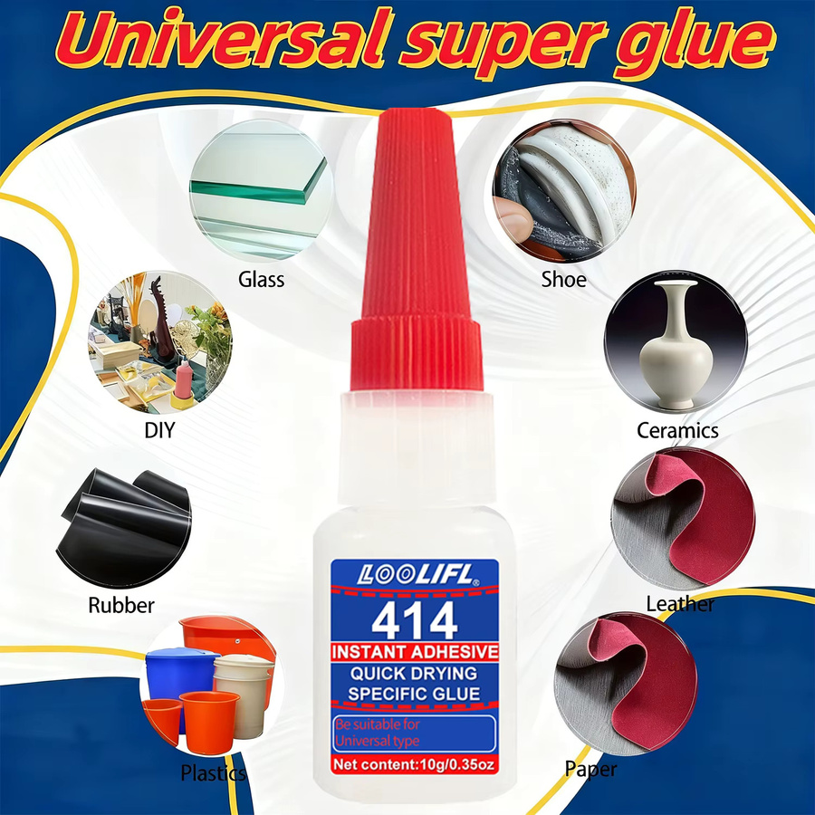 LOOLIFL 5er Pack Universeller Superkleber 414 für Harz, Keramik, Metall, Glas und Kunststoff, schnelltrocknend - Bild 3