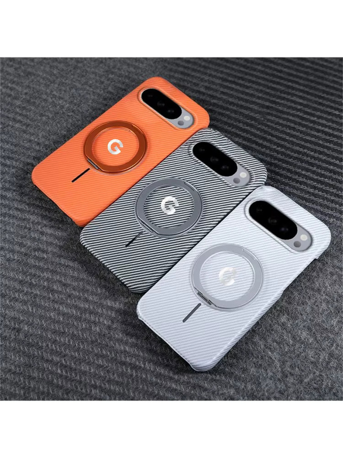 Business Schutzhülle für Google Pixel 10 Pro XL mit magnetischer Halterung und Carbon-Faser-Muster in Purple - Bild 5