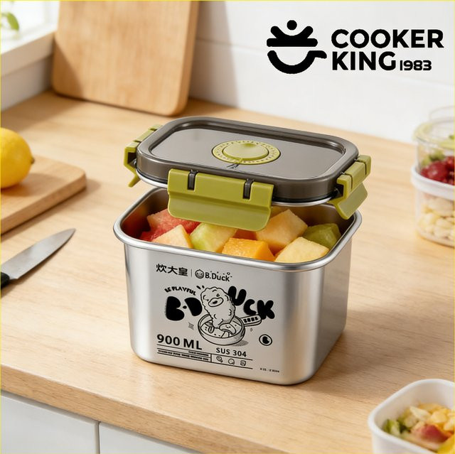 COOKER KING B.Duck Fresh Box Isolierte Bento Box aus Edelstahl und PP mit 420 ml, 660 ml und 900 ml - Bild 1