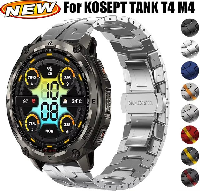 KOSPET Uhrenarmband Edelstahl, 22 mm, Silber, Unisex - Bild 1