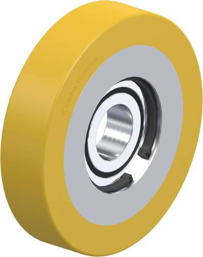 Blickle FSTH 464024 Führungsrolle aus Stahl in Gelb und Braun mit Rad-Durchmesser: 110 mm und einer Tragfähigkeit von max. 275 kg - Bild 1