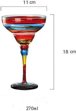 Handgefertigter gestreifter Cocktailbecher von Yiran Furniture, farbiger Kelchbecher für Champagner und Wein, 270 ml - Bild 1