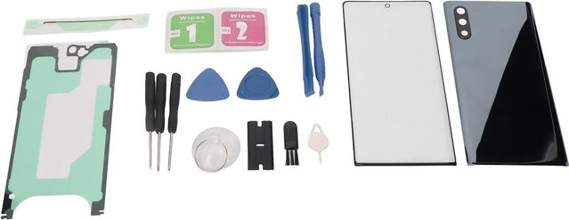 Samsung Galaxy Note 10 Ersatz-Rückglasabdeckung und Frontscheibe Reparaturset in Schwarz - Bild 1