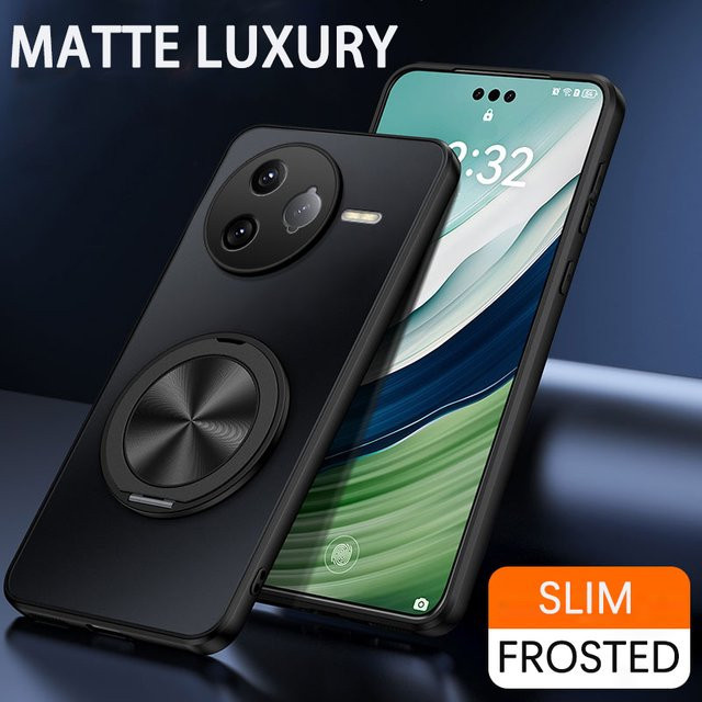 Fudusaidman AG-Frosted-Hülle für POCO F6 F7 Ultra X6 X7 Pro mit magnetischem Ring und 360-Grad-Drehständer in Lila - Bild 1