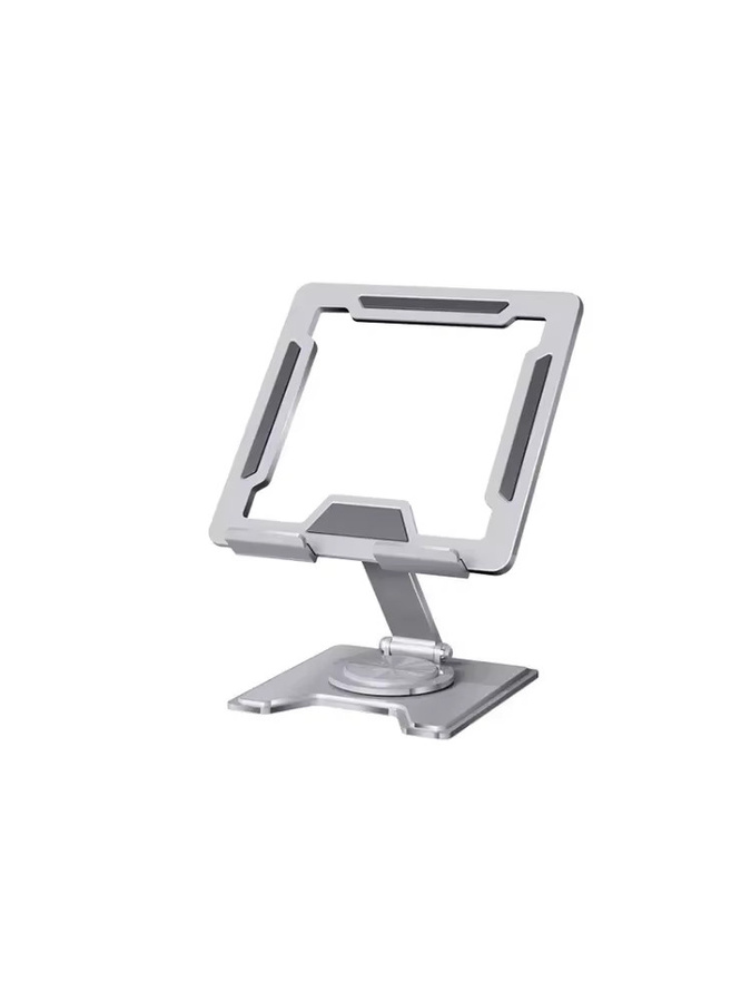 Kanlennys Room Tablet-Ständer aus Aluminium mit 360-Grad-Drehfunktion und verstellbarer Tischhalterung für iPad Pro, Air, Mini und Mobiltelefone in Silber - Bild 1