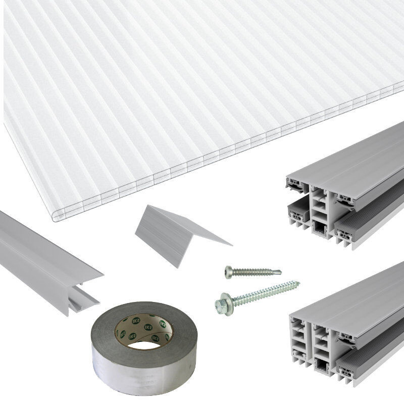 Terrassendach-Set Nova Lite von Friedrich von Lien AG mit glasklaren Polycarbonat Stegplatten und Mendiger Thermo Verlegeprofilen im Click-System, 16 mm - Bild 1