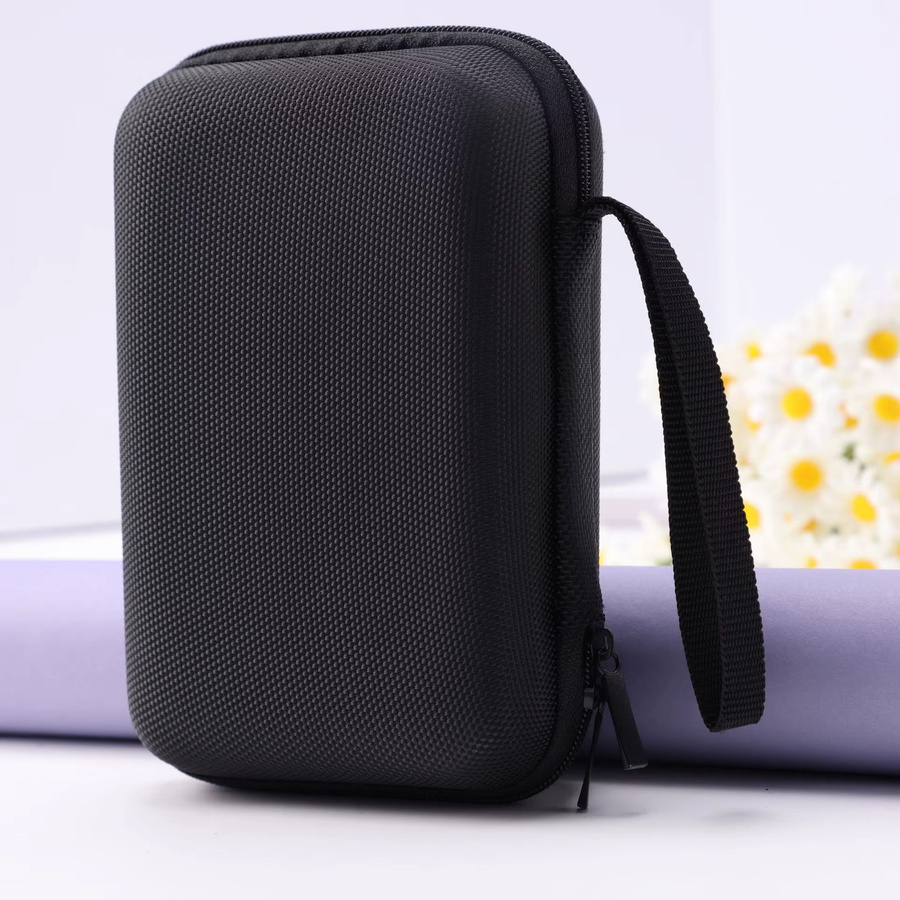 Tragbare Aufbewahrungstasche in Schwarz für Kopfhörer, Kabel und Gadgets mit Reißverschluss - Bild 4