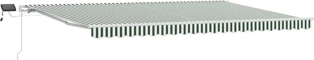 Einziehbare Markise vidaXL in Grün-Weiß aus Stoff und Stahl, B: 500 cm, T: 300 cm, H: 165 cm - Bild 1