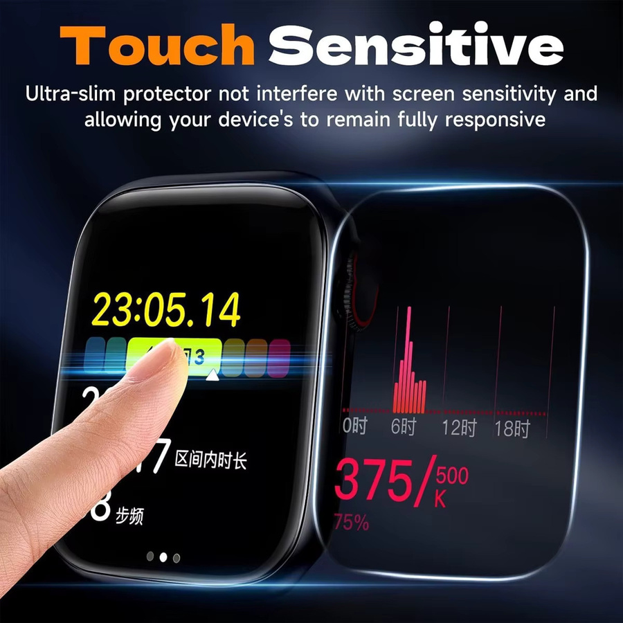 CAOWTAN Hydrogel-Schutzfolie für Apple Watch Series 11 10 9 8 7 6 5 4 SE und Apple Watch Ultra 1 2 3, transparent - Bild 3