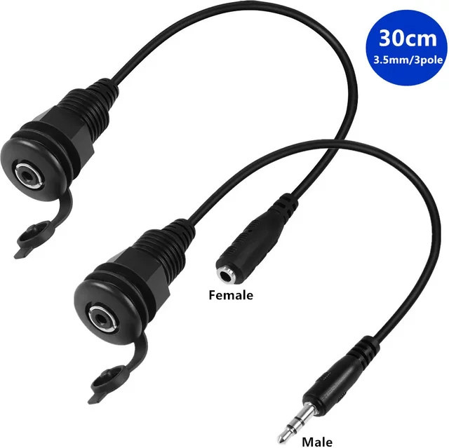 BSN Stereo-Adapter 3,5 mm Klinke auf Buchse, wasserdicht, Schwarz - Bild 1