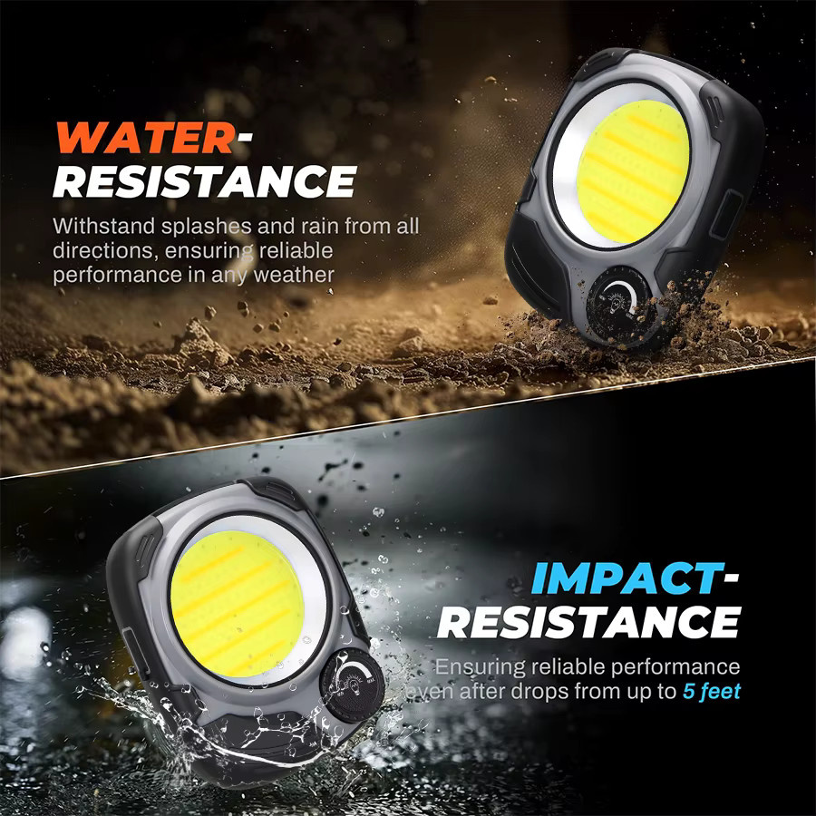 Heinast Multifunktionale LED Camping-Laterne mit Magnet und Haken, Wiederaufladbare COB Notfall-Taschenlampe in Schwarz - Bild 6