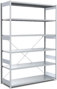 Bito Fachbodenregal Typ EL mit 6 Fachböden, verzinkt, Farbe: Silber, B/T/H: 135,8 x 62,4 x 250,0 cm - Bild 1