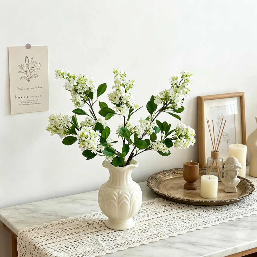 Weiße Seiden-Lilien als Kunstblumen für Hochzeitsdekoration, Brautsträuße und DIY-Geschenke - Bild 1
