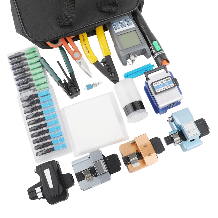 LYNNDM Glasfaser-Abschluss- und Testwerkzeug-Set mit 10/13 Teilen in 1, inklusive Cleaver, Tester und Steckverbinder-Adapter für FTTH, multicolour - Bild 4