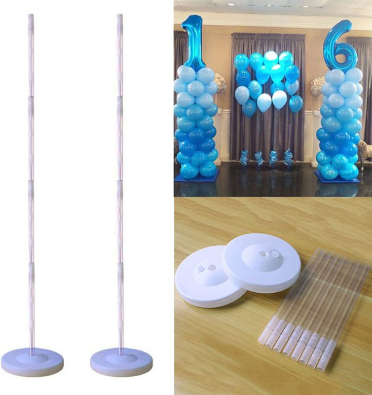 WEIGAO Ballonsäulenständer transparent, Bogenballonshalter für Hochzeit, Geburtstag und Babyparty, Höhe: 127 cm - Bild 1