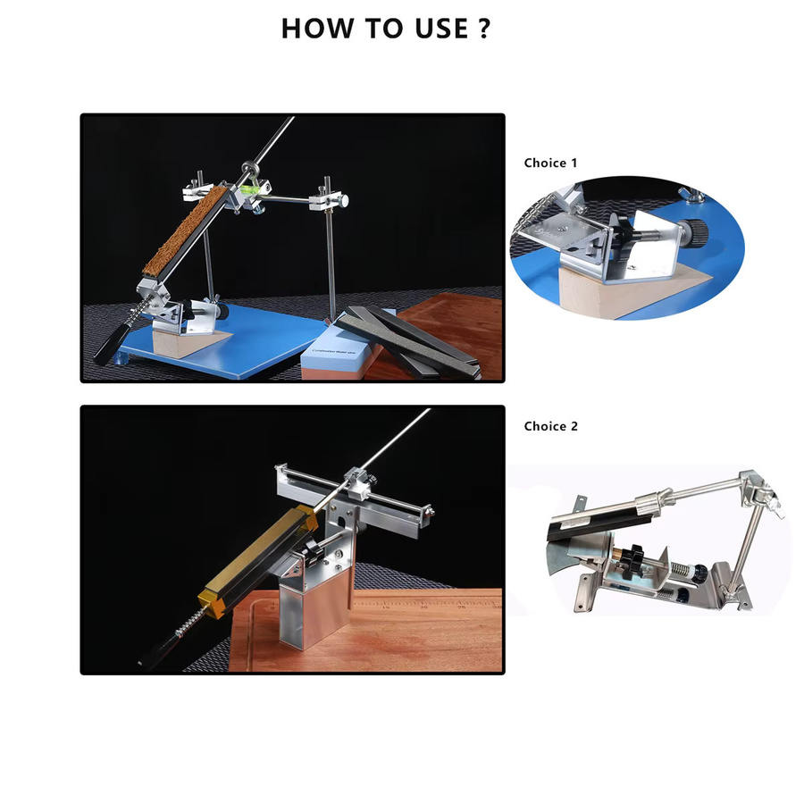 Sy tools Messerschärfer aus Metall mit 360-Grad-Flip-Clip und Whirl-Clip in Silber - Bild 2