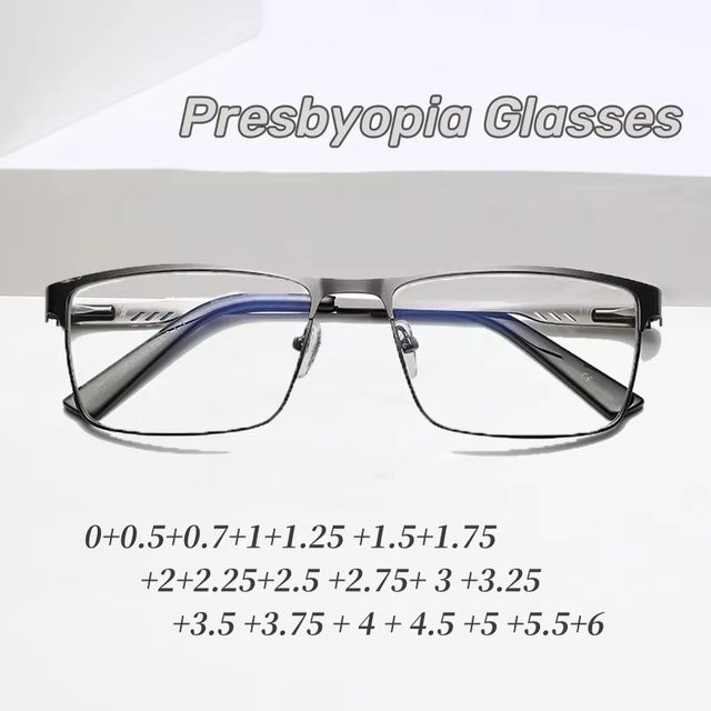 MDOD Lesebrille, Square, Metall, Vollrand, Herren, Blaulichtfilter - Bild 1