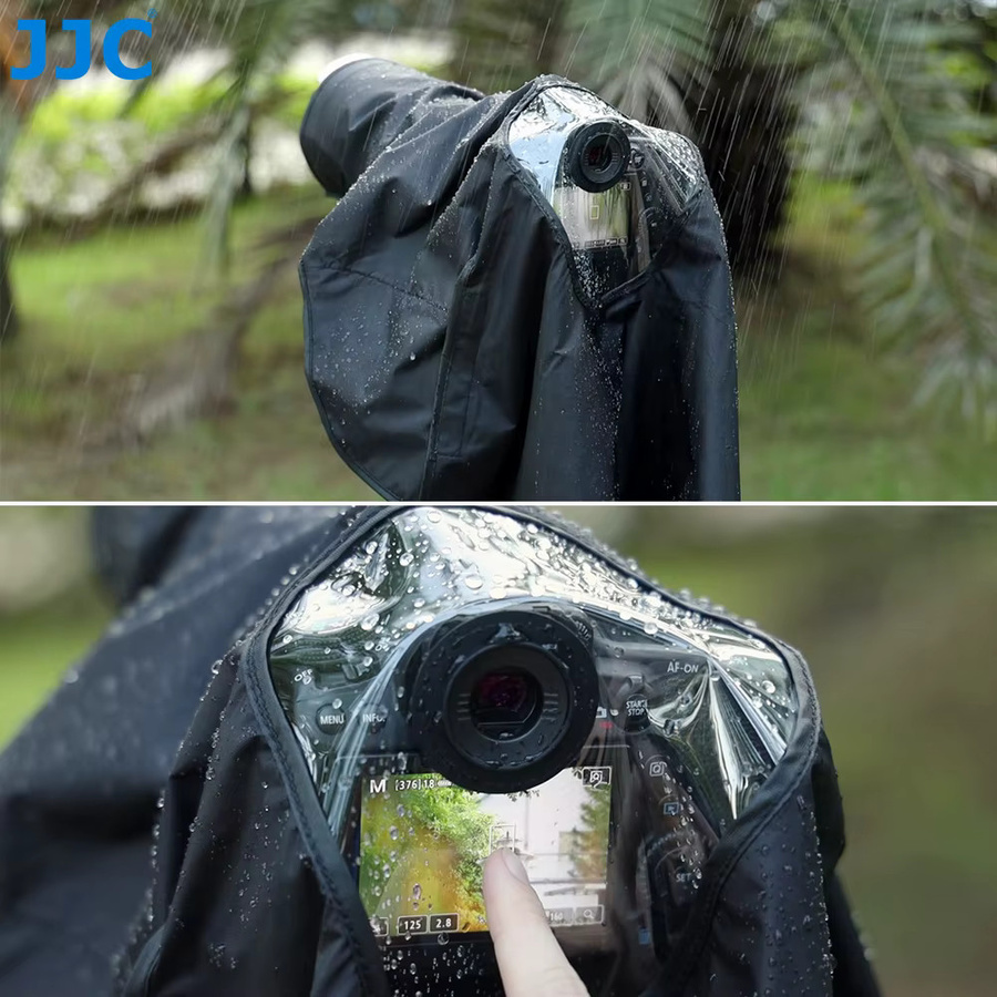 JJC Professioneller DSLR-Kamera-Regenschutz in Schwarz als Regenmantel und staubdichte Schutzhülle für Canon EOS 7D, Canon EOS 6D und Nikon D850 - Bild 4
